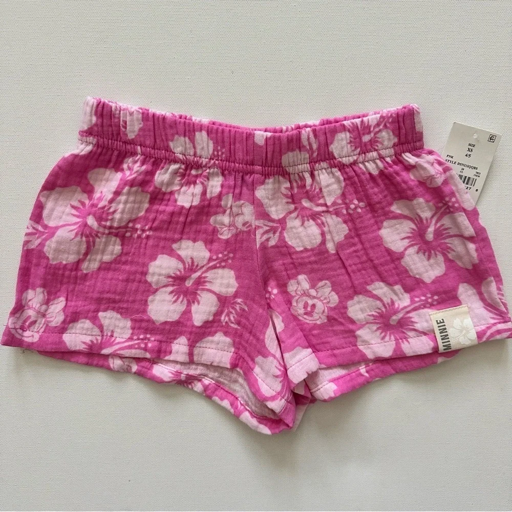 Disney Pink Floral Shorts Size XS Girls